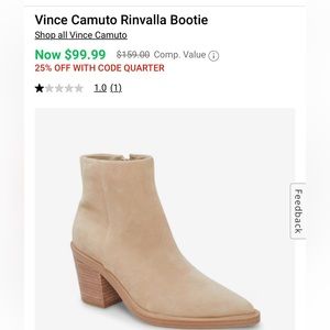 Vince Camuto Rivalla Bootie!  Brand New great western style!